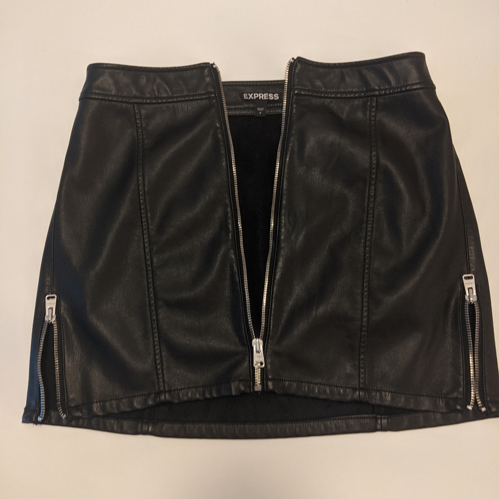 EXPRESS Zippered Leather Skirt